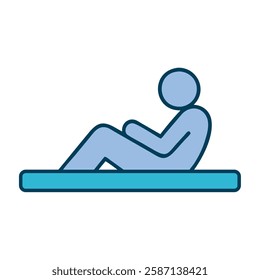 Mindfulness Meditation relaxation pose blue illustration