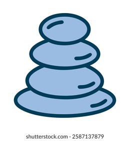 Mindfulness Meditation stacked stones blue illustration