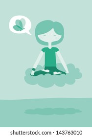 Mindfulness - Meditation vector illustration