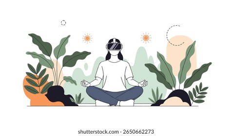 Mindfulness meditation in virtual reality enhances inner peace and serenity through immersive digital experiences