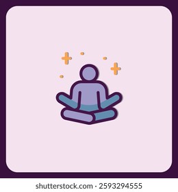 Mindfulness Meditation Yoga Icon Illustration