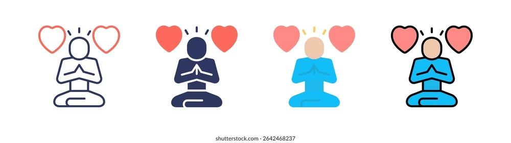 Mindfulness Multi Style Icon Set Vector