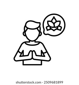 Mindfulness Outline Icon, Vector illustration