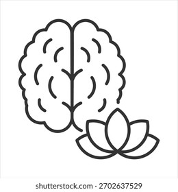 Ilustración vectorial de iconos de contorno de atención plena