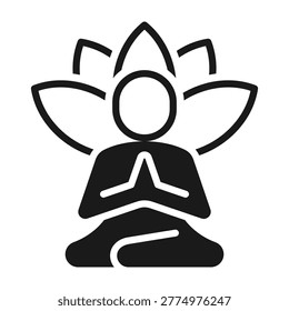 Mindfulness Practice Icon Mixed Vector Illustration