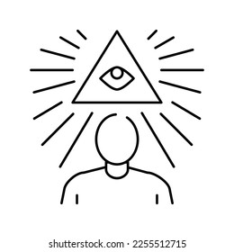 mindfulness soft skill line icon vector. mindfulness soft skill sign. isolated contour symbol black illustration