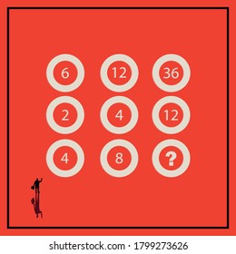 Mindfulness task with numbers. Vector