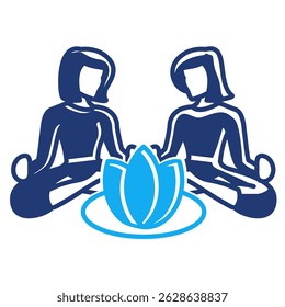 Mindfulness Training icon represented by coach, meditation Dualtone style.