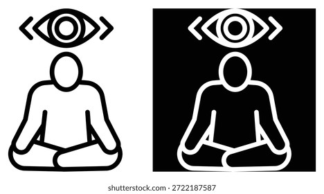 mindfulness Versión de dos tonos en fondo blanco y negro