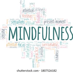 Mindfulness Vector Illustration Word Cloud Isolated Stock Vector ...