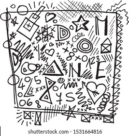 mindless scribbles and doodles letters and numbers