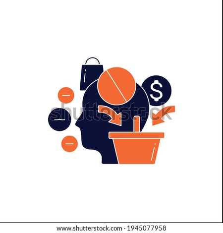 Mindless spending glyph icon. Rash spending money.Unplanned purchase. Mindful spending concept.Filled flat sign. Isolated silhouette vector illustration