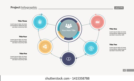 Five Connected Circle Data Infographic Template Stock Vector (Royalty ...