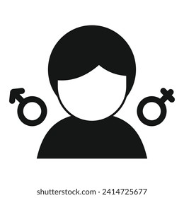 Minds about gender icon simple vector. Support estrogen. Surgery body