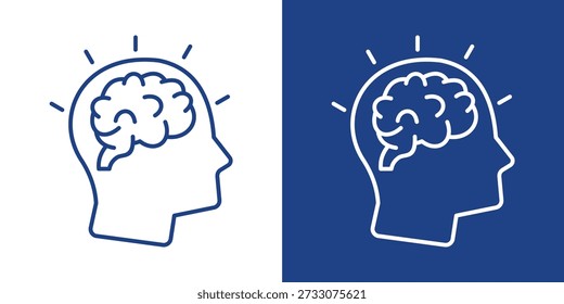 Mindset Blue e White Icon Style Collection