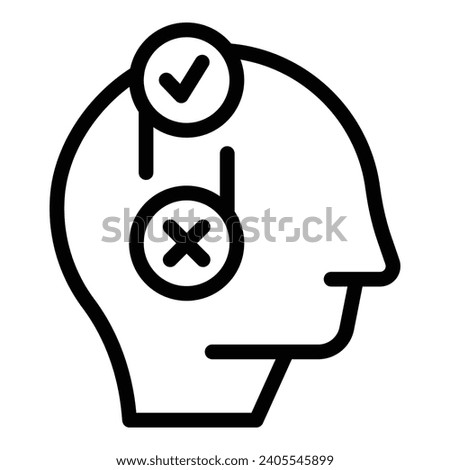 Mindset dilemma icon outline vector. Human intellectual mind. Rationally options analyze
