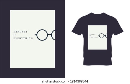 Mindset is everything typography t-shirt design. Suitable for clothing printing business. Stylish t-shirt and apparel design. Ready to print vector. 