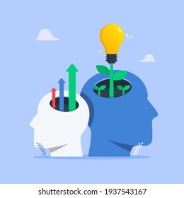 Mindset grow concept with human head symbol vector illustration.