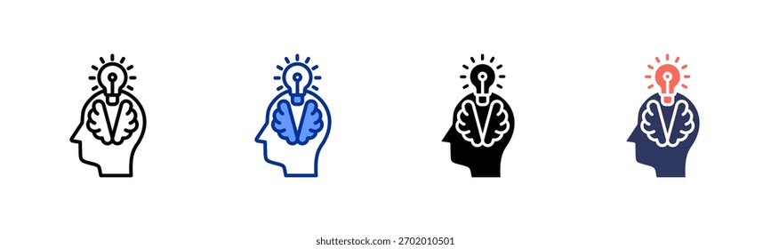 Mindset Growth icon set multiple style collection