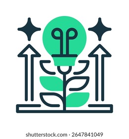 Mindset Growth Line Icon, Outline Symbol for Positive Thinking, Learning Attitude, Resilience Building, Perspective Shift, and Personal Evolution. Vector Sign Icon.