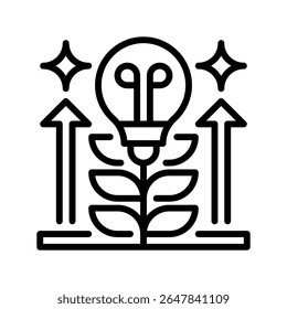 Mindset Growth Line Icon, Outline Symbol for Positive Thinking, Learning Attitude, Resilience Building, Perspective Shift, and Personal Evolution. Vector Sign Icon.