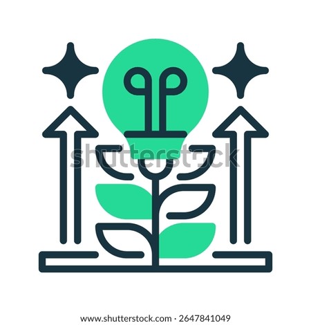 Mindset Growth Line Icon, Outline Symbol for Positive Thinking, Learning Attitude, Resilience Building, Perspective Shift, and Personal Evolution. Vector Sign Icon.