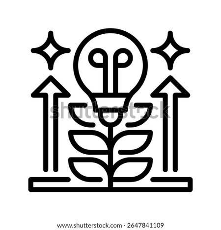 Mindset Growth Line Icon, Outline Symbol for Positive Thinking, Learning Attitude, Resilience Building, Perspective Shift, and Personal Evolution. Vector Sign Icon.