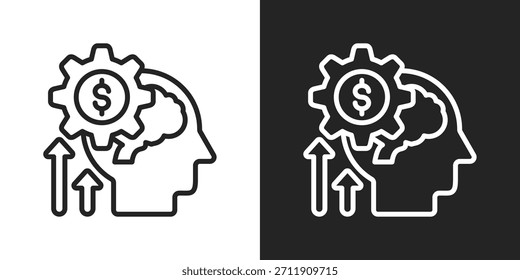 Mindset Icon In Black And White Line Style