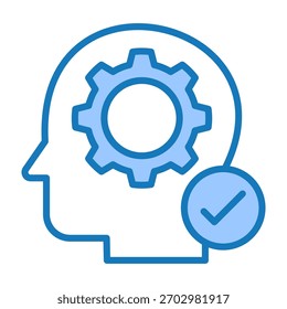Ícone Mindset azul Dualtone Design Vetor Ilustração