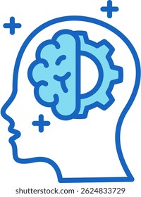 Icono de mentalidad azul Ilustración vectorial