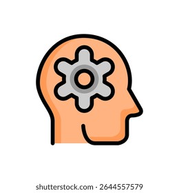 Mindset Icon Filled Line Style Leadership Symbol Vector Illustration