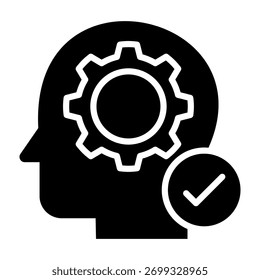 Ilustração de vetor de design de glifos de ícones da mentalidade