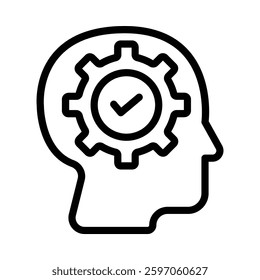 Mindset icon illustration in line style. Perfect for website mobile app presentation. Suitable for any user interface and user experience