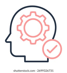 Mindset Icon Line Color Design Vector Illustration