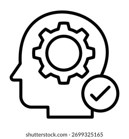 Mindset Icon Line Design Vector Illustration