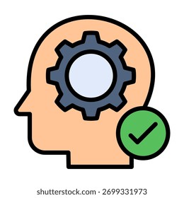Mindset Icon Lineal Color Design Vector Illustration