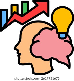 Mindset Icon Lineal Color Vector Illustration