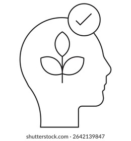 Mindset icon, Master Your Mindset The Key to Growth and Success, Unlocking Potential How Mindset Shapes Your Future, vector
