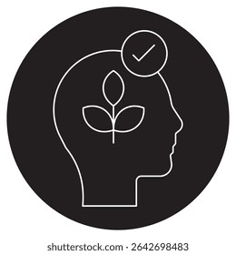 Mindset icon, Master Your Mindset The Key to Growth and Success, Unlocking Potential How Mindset Shapes Your Future, vector