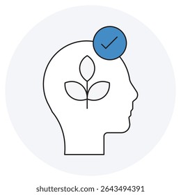 Mindset icon, Master Your Mindset The Key to Growth and Success, Unlocking Potential How Mindset Shapes Your Future, vector