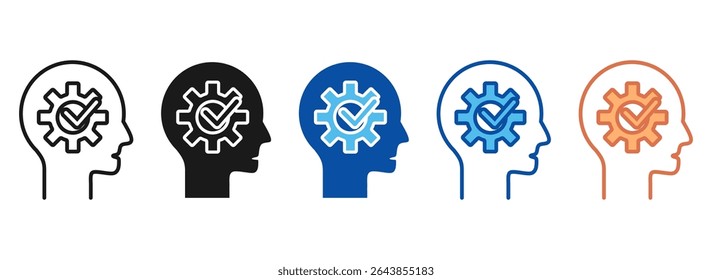 Mindset Icon Set Multiple Style Collection