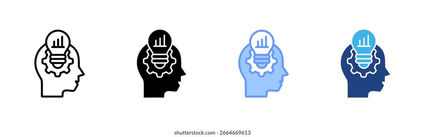 Mindset icon set multiple style collection