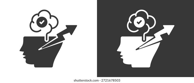 Conjunto De Iconos De Mentalidad Colección De Vector Aislada En Blanco Y Negro