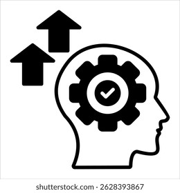 Mindset Icon. Simple Vector Black Illustration