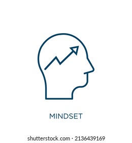 mindset icon. Thin linear mindset outline icon isolated on white background. Line vector mindset sign, symbol for web and mobile