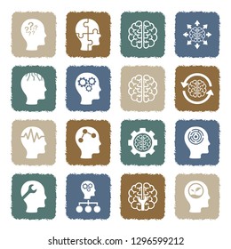 Mindset Icons. Grunge Color Flat Design. Vector Illustration.