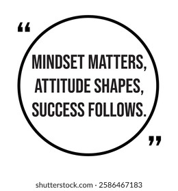 Mindset matters, attitude shapes, success follows, inspirational design quote, motivational quotes, typography illustration lettering quotes