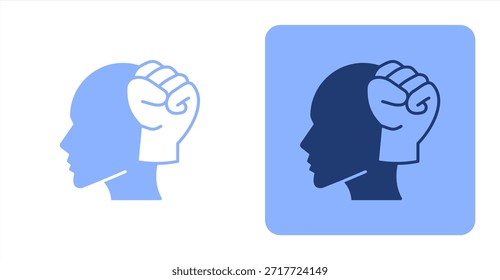 Mindset MixedIlustración de icono de color de dos tonos y fondo contrastante