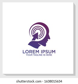 mindset people logo template design vector, technology logo template