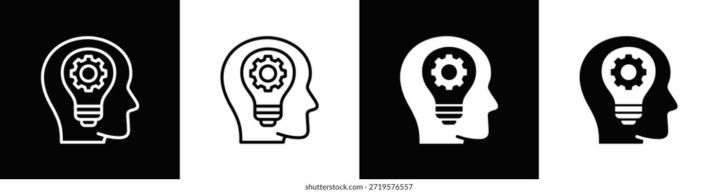 Estilo De Fundo Branco E Preto Do Ícone Mindset Shift
